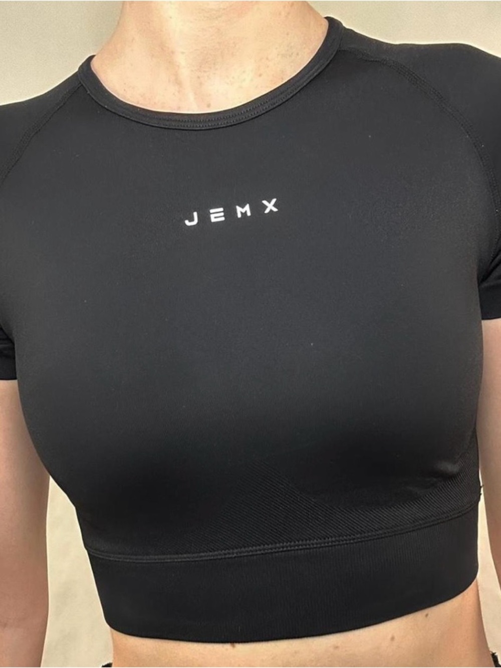 JEM Black Short Sleeve Crop Top